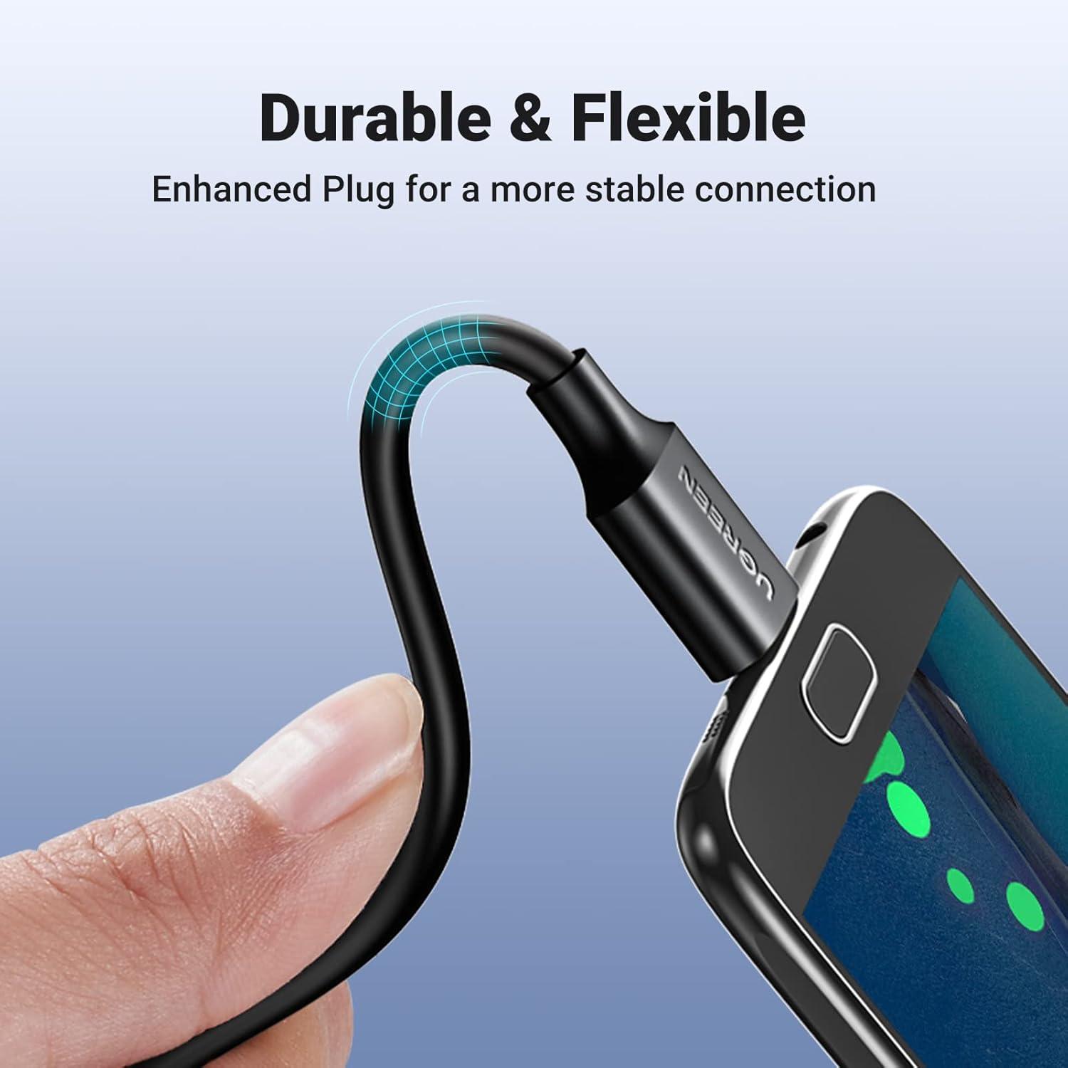 imageUGREEN Micro USB 30 Cable USB 30 Type A Male to Micro B Cord Compatible with Samsung Galaxy S5 Note 3 Camera Hard Drive and More 15ft15FT