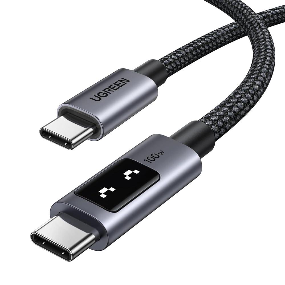 imageUGREEN Uno USB C to USB C Cable 100W Fast Charging Cable Type C Charging Cord with LED Display for iPhone 1717 Plus17 Pro17 Pro Max16 MacBook ProAir iPad ProAir Galaxy S25 Ultra 66FT BlackBlack