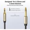 imageUGREEN 18 to 14 Stereo Cable 35mm TRS to 635mm Audio Cable Guitar to Aux Male Cord with Zinc Alloy Housing and Nylon Braid for Guitar Laptop Home Theater Devices Speaker and Amplifiers 66FT16FT