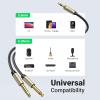imageUGREEN 18 to 14 Stereo Cable 35mm TRS to Dual 635mm 14 TS Mono Y Splitter Audio Cord Adapter Compatible with iPhone PC Computer Sound Card Mixer Multimedia Speaker Home Stereo System 66FT33FT