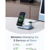imageUGREEN 25W Qi2 Certified 3in1 Magflow Wireless Charging Stand Magsafe Fast Wireless Charger for iPhone 171615141312 AirPods and Apple Watch Desk Stand with Adjustable Angle