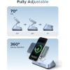 imageUGREEN 25W Qi2 Certified 3in1 Magflow Wireless Charging Stand Magsafe Fast Wireless Charger for iPhone 171615141312 AirPods and Apple Watch Desk Stand with Adjustable Angle
