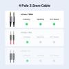imageUGREEN 35mm Audio Cable Braided 4Pole TRRS HiFi Stereo Jack Shielded Male to Male AUX Cord Compatible with iPad Samsung Phones Tablets Car Home Stereos Headphones Speaker 3FT16FT