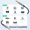 imageUGREEN 35mm Audio Cable Braided 4Pole TRRS HiFi Stereo Jack Shielded Male to Male AUX Cord Compatible with iPad Samsung Phones Tablets Car Home Stereos Headphones Speaker 3FT15FT