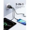 imageUGREEN 3Port 30W USB C Charger GaN II Compact iPhone Charger Fast Charging Type C Power Adapter for iPhone 171615 Series Samsung Galaxy S252423 iPad Matt Black