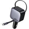 imageUGREEN 60W 2C1A Car Charger with Retractable Cable 3Port Fast Charger with 30W PD USBC USBA Cigarette Lighter Adapter for iPhone 171615 Galaxy S25S24 iPad GPS 12V Car Accessories