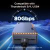 imageUGREEN 80Gbps M2 NVMe SSD Enclosure with Cooling Fan Compatible with Thunderbolt 543USB 4 MKeyMampampB Key 8TB NVMe 2280 SSD Works with Mac M4 Pro