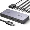 imageUGREEN 8K Displayport KVM Switch 2 in 1 Out DP14 with 4 USB 30 Ports3 USBA  1 USBC Support 8K60Hz 4K240Hz Share 1 Monitor Keyboard Mouse UDisk Printer with 2 DP Cables 2 USB A to C Cables