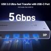 imageUGREEN 8K Displayport KVM Switch 2 in 1 Out DP14 with 4 USB 30 Ports3 USBA  1 USBC Support 8K60Hz 4K240Hz Share 1 Monitor Keyboard Mouse UDisk Printer with 2 DP Cables 2 USB A to C Cables