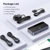 imageUGREEN 8K60Hz Displayport KVM Switch 2 Monitors 2 Computers Aluminum with 4 USB 30 Ports for 2 Computers Share Dual Monitors Keyboard Mouse Printer with 2 USB CablesPower AdapterController