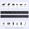 imageUGREEN 8K60Hz HDMI KVM Switch 4 Computers with 4 USB 30 Ports Aluminum KVM Switches Share One Monitor Keyboard Mouse Hard Drives Printer with 4 HDMI Cables 4 USB Cables and Desktop Controller
