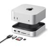 imageUGREEN Dock ampamp Stand for Mac mini M4 M4 Pro with NVMe SSD Enclosure 3 USB A 10Gbps USB C Data Port SD Card Reader Silver