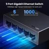 imageUGREEN Ethernet Switch 5 Port Gigabit Ethernet Splitter Plug ampamp Play Wall Mount ampamp Desktop Network Switch Hub Unmanaged Compact with LED Fanless Quiet for Internet Cable Laptop Router NAS35492US
