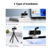 imageUGREEN Full HD 1080P Webcam with Microphone 2 NoiseCanceling Mics 85 Fov ampamp Fixed Focus Plug and Play Auto Light Correction Privacy Cover PC Camera for ZoomSkypeTeams Switch 2 Silver Gray