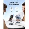 imageUGREEN MagFlow 2in1 Magnetic Wireless Charging Stand Fast Wireless Charger for iPhone 17 16 15 14 13 12 Series and AirPods MagSafe Compatible Qi Charging Stand with 3 FT USBC Cable No AC Adapter