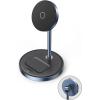 imageUGREEN MagFlow 2in1 Magnetic Wireless Charging Stand Fast Wireless Charger for iPhone 17 16 15 14 13 12 Series and AirPods MagSafe Compatible Qi Charging Stand with 3 FT USBC Cable No AC Adapter