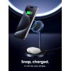 imageUGREEN MagFlow 2in1 Magnetic Wireless Charging Stand Fast Wireless Charger for iPhone 17 16 15 14 13 12 Series and AirPods MagSafe Compatible Qi Charging Stand with 3 FT USBC Cable No AC Adapter
