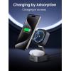 imageUGREEN MagFlow Magnetic Foldable Charging Station 2in1 Fast Wireless Charger Compatible with iPhone 17 17 Air 17 Pro 17 Pro Max 16 15 14 13 12 Airpods3 2 Pro No AC Adapter