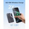 imageUGREEN Magnetic Power Bank Qi2 Certified 15W Fast Charging Wireless Battery Pack Slim 10000mAh Magsafe Portable Charger with 20W USBC for iPhone 171615141312 Series Black
