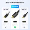 imageUGREEN Micro HDMI to HDMI Cable Adapter 4K 60Hz Ethernet Audio Return Channel Compatible with GoPro Hero 76 Raspberry Pi 5 Retroid Pocket 33 Yoga 3 B500 Camera Video Capture Card 3FT16FT