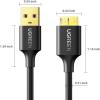 imageUGREEN Micro USB 30 Cable USB 30 Type A Male to Micro B Cord Compatible with Samsung Galaxy S5 Note 3 Camera Hard Drive and More 15ft15FT