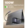 imageUGREEN Nexode 100W GaN USB C Retractable Charger with Builtin Cable 3Port Fast Charging Wall Adapter for Laptop MacBook ProAir iPhone 1716 Galaxy S25 Pixel iPad MatePad DJI Drone