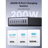 imageUGREEN Nexode 200W GaN USB C Charging Station 8Port Desktop Charger with PD 100W for MacBook Pro 16quotAir Dell XPS iPad Pro iPhone 171615 Galaxy S25S24 Pixel 109