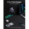 imageUGREEN Nexode Pro 160W GaN USB C Laptop Charger 4Port PD 31 PPS Fast Charger for MacBook Pro Pixelbook Dell XPS iPad Pro iPhone 171615 Series Galaxy S25S24 Pixel 109 Steam Deck