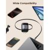 imageUGREEN Nexode Retractable 45W GaN Charger for iPhone 17 3Port USB C Fast Charger with 226ft Cable for iPhone 1716151413 Series Samsung Galaxy S2524 Ultra Pixel iPad Space Grey