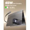imageUGREEN Nexode Retractable 45W GaN Charger for iPhone 17 3Port USB C Fast Charger with 226ft Cable for iPhone 1716151413 Series Samsung Galaxy S2524 Ultra Pixel iPad Space Grey