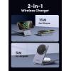 imageUGREEN Qi2 15W MagFlow Wireless Charger 2in1 MagSafe Fast Charging Station Foldable Charger Stand for iPhone 171615141312 Series AirPods 432Pro with a 33FT USB C Charging Cable