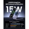 imageUGREEN Qi2 15W MagFlow Wireless Charger 2in1 MagSafe Fast Charging Station Foldable Charger Stand for iPhone 171615141312 Series AirPods 432Pro with a 33FT USB C Charging Cable
