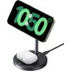 imageUGREEN Qi2 Certified 15W 2in1 Magnetic Wireless Charging Stand Fast Charging Station for iPhone 17 16 15 14 13 12 Series and AirPods MagSafeCompatible Wireless Charger with 3 FT USBC Cable