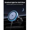 imageUGREEN Qi2 Wireless Car Charger 15W Fast Charging Strong Magnetic Car Phone Holder with LED Light for iPhone 171615141312 Series Car Accessories