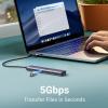 imageUGREEN Revodok 105 USB C Hub 5 in 1 Multiport Adapter 4K HDMI 100W Power Delivery 3 USBA Data Ports USB C Dongle for MacBook ProAir iPad Pro iMac iPhone 16 ProPro Max XPS Thinkpad