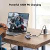 imageUGREEN Revodok 6 in 1 USB C Hub Gigabit Ethernet Adapter with 4K HDMI 100W PD Charging USB A Data Ports Compatible with Mac M1 M2 M3 iPad iPhone 16 ProPro Max Steam Deck
