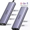 imageUGREEN Revodok 6 in 1 USB C Hub Gigabit Ethernet Adapter with 4K HDMI 100W PD Charging USB A Data Ports Compatible with Mac M1 M2 M3 iPad iPhone 16 ProPro Max Steam Deck