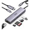 imageUGREEN Revodok 7 in 1 USB C Hub Gigabit Ethernet Adapter 4K60Hz HDMI 100W PD Charging USB A Data Ports SDTF Card Reader Compatible with Mac M1 M2 M3 iPad iPhone 15 ProPro Max Steam Deck