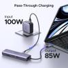 imageUGREEN Revodok 7 in 1 USB C Hub Gigabit Ethernet Adapter 4K60Hz HDMI 100W PD Charging USB A Data Ports SDTF Card Reader Compatible with Mac M1 M2 M3 iPad iPhone 15 ProPro Max Steam Deck