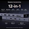 imageUGREEN Revodok Pro 12 in 1 Triple 4K Docking Station with 2 HDMI DP 2x10G USB C 2USBA20 100W PD SDTF 1000Mbps Ethernet 35MM Audio USBC Hub Multiple Adapter for MacBook DELL HP and More