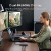 imageUGREEN Revodok Pro 7 in 1 Docking Station Dual Monitor USB C Hub Dual 4K60Hz HDMI Display 10Gbps USBAC Data Ports 100W PD Aluminum Laptop Docking Station for HP Thinkpad Dell and More