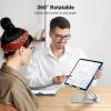 imageUGREEN Tablet Stand Holder for Desk with 360 Rotating Base Aluminum Dual Rod Support Adjustable Home Office Accessories Compatible with iPad Pro 13 12 11 Air Mini 5 4 3 Phone EReader Silver