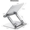 imageUGREEN Tablet Stand Holder for Desk with 360 Rotating Base Aluminum Dual Rod Support Adjustable Home Office Accessories Compatible with iPad Pro 13 12 11 Air Mini 5 4 3 Phone EReader Silver