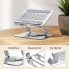 imageUGREEN Tablet Stand Holder for Desk with 360 Rotating Base Aluminum Dual Rod Support Adjustable Home Office Accessories Compatible with iPad Pro 13 12 11 Air Mini 5 4 3 Phone EReader Silver