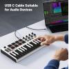 imageUGREEN USB B to USB C Printer Cable 3 FT Nylon USB B to USBC Cable for MacBook ProAir MIDI Cable Compatible with MIDI KeyboardDJ ControllerDACYamaha Casio Digital Piano for iPadSilver
