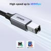 imageUGREEN USB B to USB C Printer Cable 3 FT Nylon USB B to USBC Cable for MacBook ProAir MIDI Cable Compatible with MIDI KeyboardDJ ControllerDACYamaha Casio Digital Piano for iPadSilver