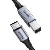 imageUGREEN USB B to USB C Printer Cable 3 FT Nylon USB B to USBC Cable for MacBook ProAir MIDI Cable Compatible with MIDI KeyboardDJ ControllerDACYamaha Casio Digital Piano for iPadSilver