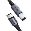 imageUGREEN USB B to USB C Printer Cable 3 FT Nylon USB B to USBC Cable for MacBook ProAir MIDI Cable Compatible with MIDI KeyboardDJ ControllerDACYamaha Casio Digital Piano for iPadBlack