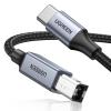 imageUGREEN USB B to USB C Printer Cable 3 FT Nylon USB B to USBC Cable for MacBook ProAir MIDI Cable Compatible with MIDI KeyboardDJ ControllerDACYamaha Casio Digital Piano for iPadSilver