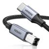 imageUGREEN USB B to USB C Printer Cable 3 FT Nylon USB B to USBC Cable for MacBook ProAir MIDI Cable Compatible with MIDI KeyboardDJ ControllerDACYamaha Casio Digital Piano for iPadSilver